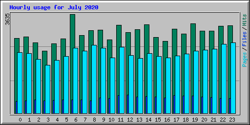 Hourly usage for July 2020